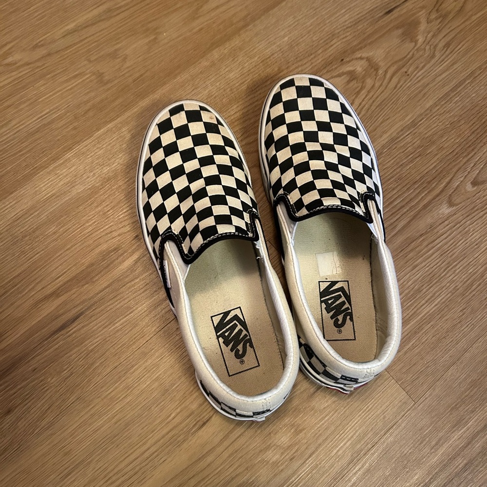 Vans Black and White Checkerboard Slip-Ons